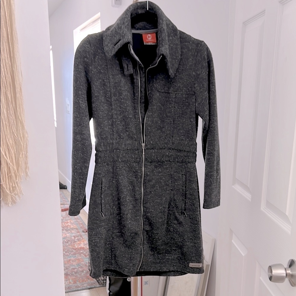 MERRELL PERFORMIX Gray WOOL BLEND Full Zip Collared Jacket Coat Zip Front S
